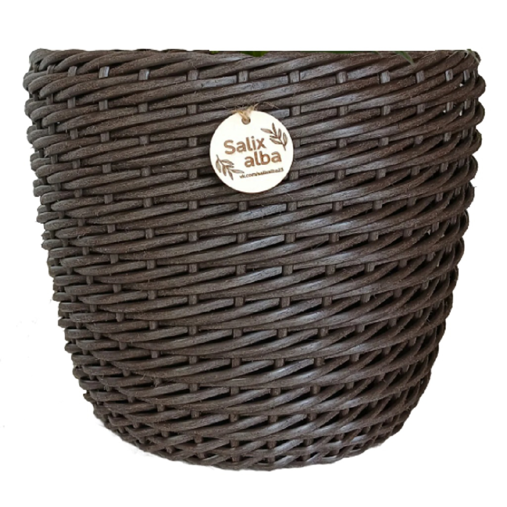 Кашпо из ротанга, цвет шоколадный, 16 л для комнатных растений, балконных цветов и уличного декора