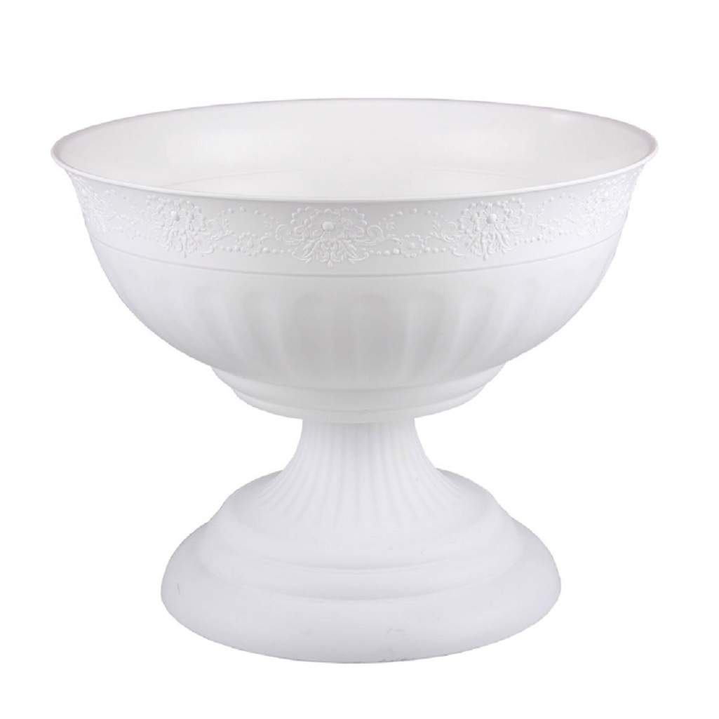 Вазон для цветов Альтернатива Венеция, пластиковый, белый d-445 мм, 17 л