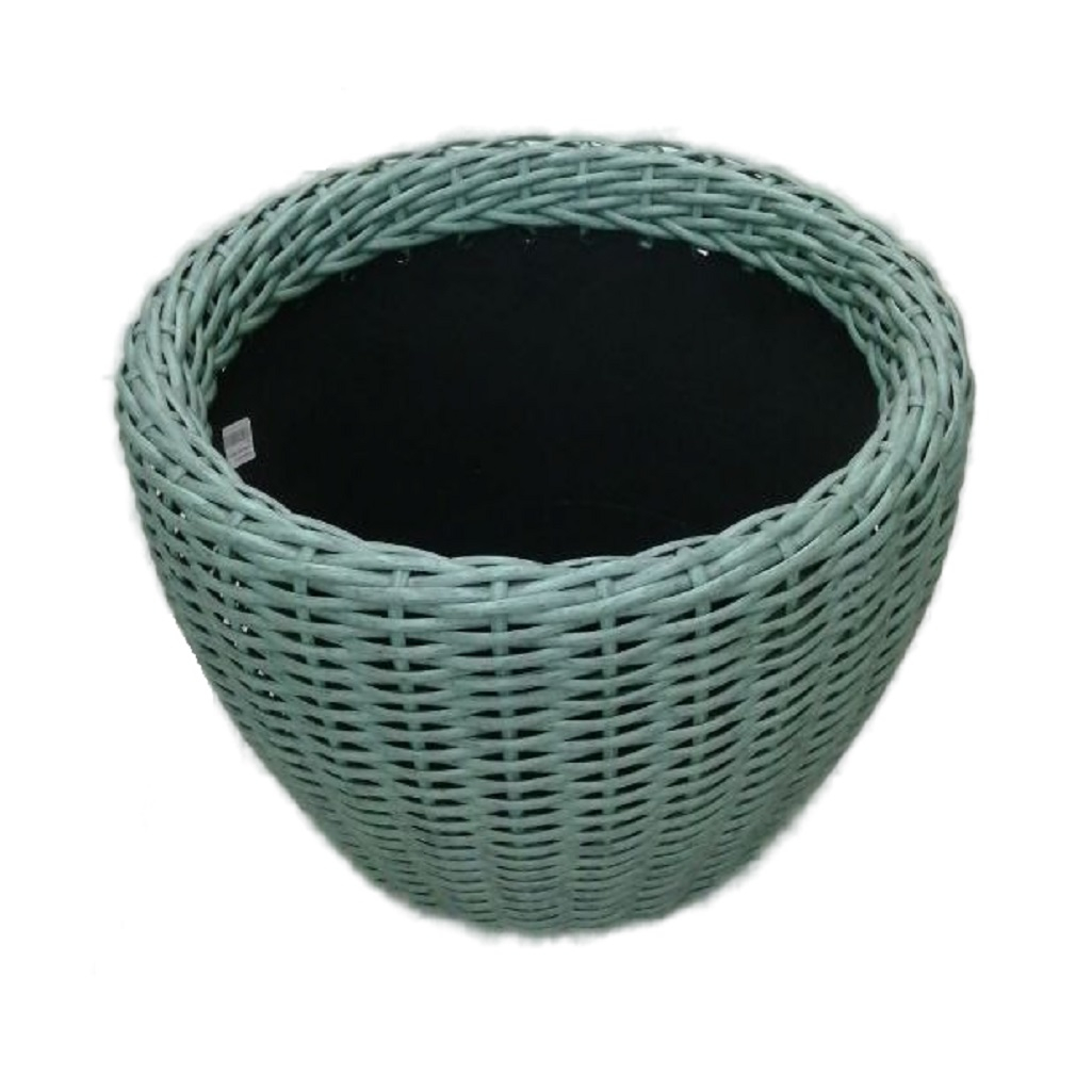 Кашпо настольное из ротанга, цвет бирюза 16 л, Для оформления интерьера и сада