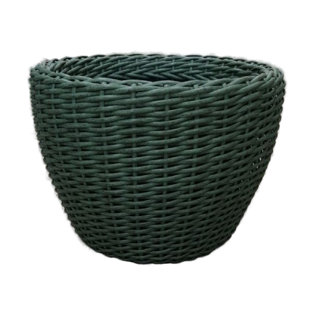 Кашпо настольное из ротанга, цвет бирюза 16 л, Для оформления интерьера и сада