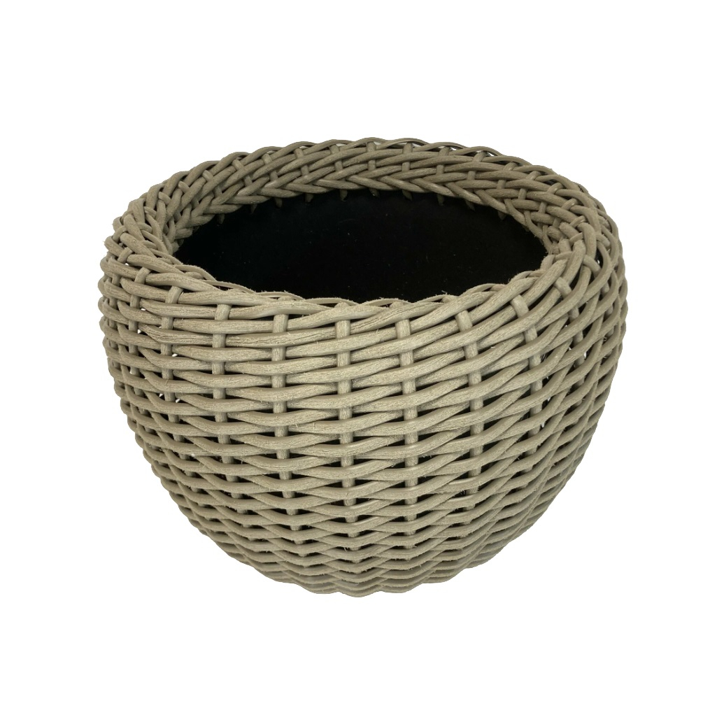 Кашпо из ротанга, дренажные отверстия, цвет тик 20 л, Для оформления интерьера и сада