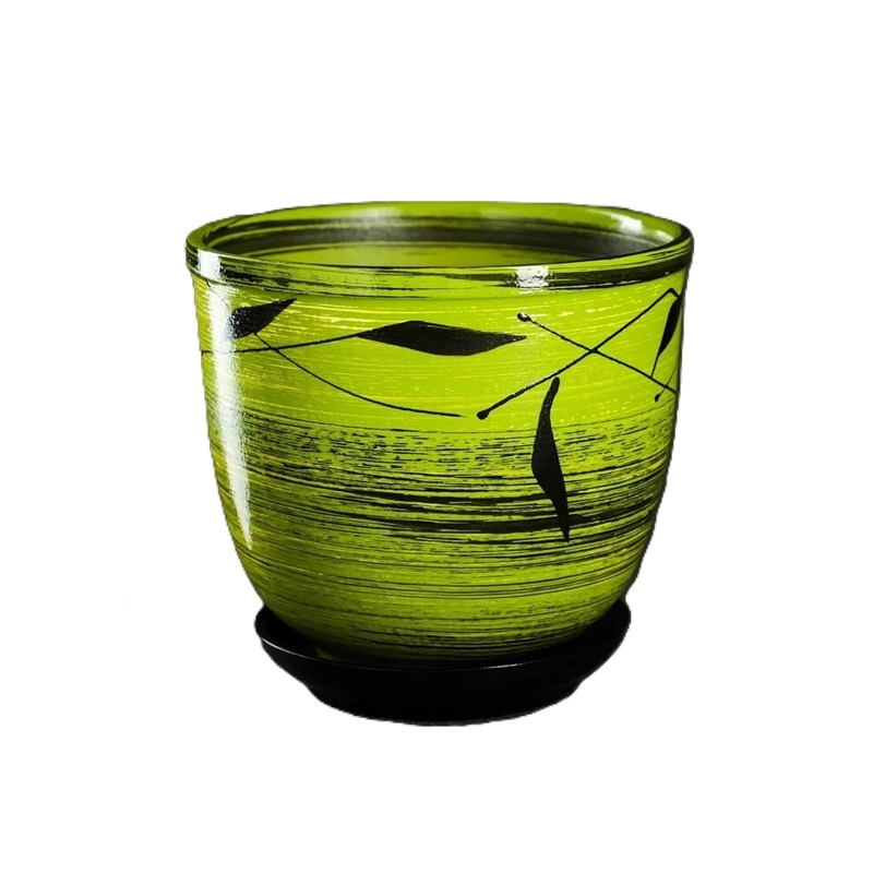 Горшок цветочный Листья с поддоном 1.8л