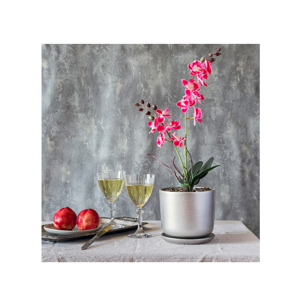 Горшок цветочный Simaland Металлик № 4, цилиндр, диаметр 18 см, объем 3.1 л