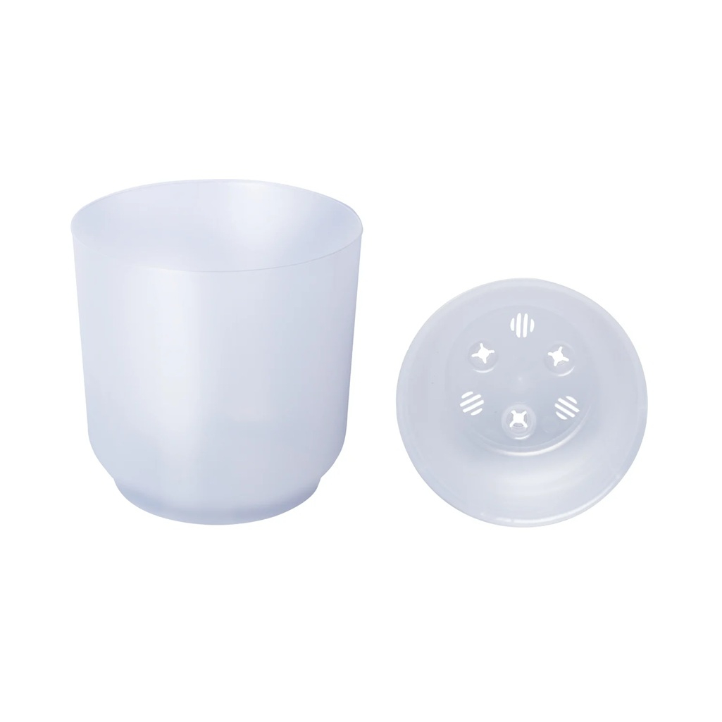 Горшок для цветов Liveingreen Дельта Д13-00 с вкладкой, прозрачный, 13х13.5 см, 1.5 л