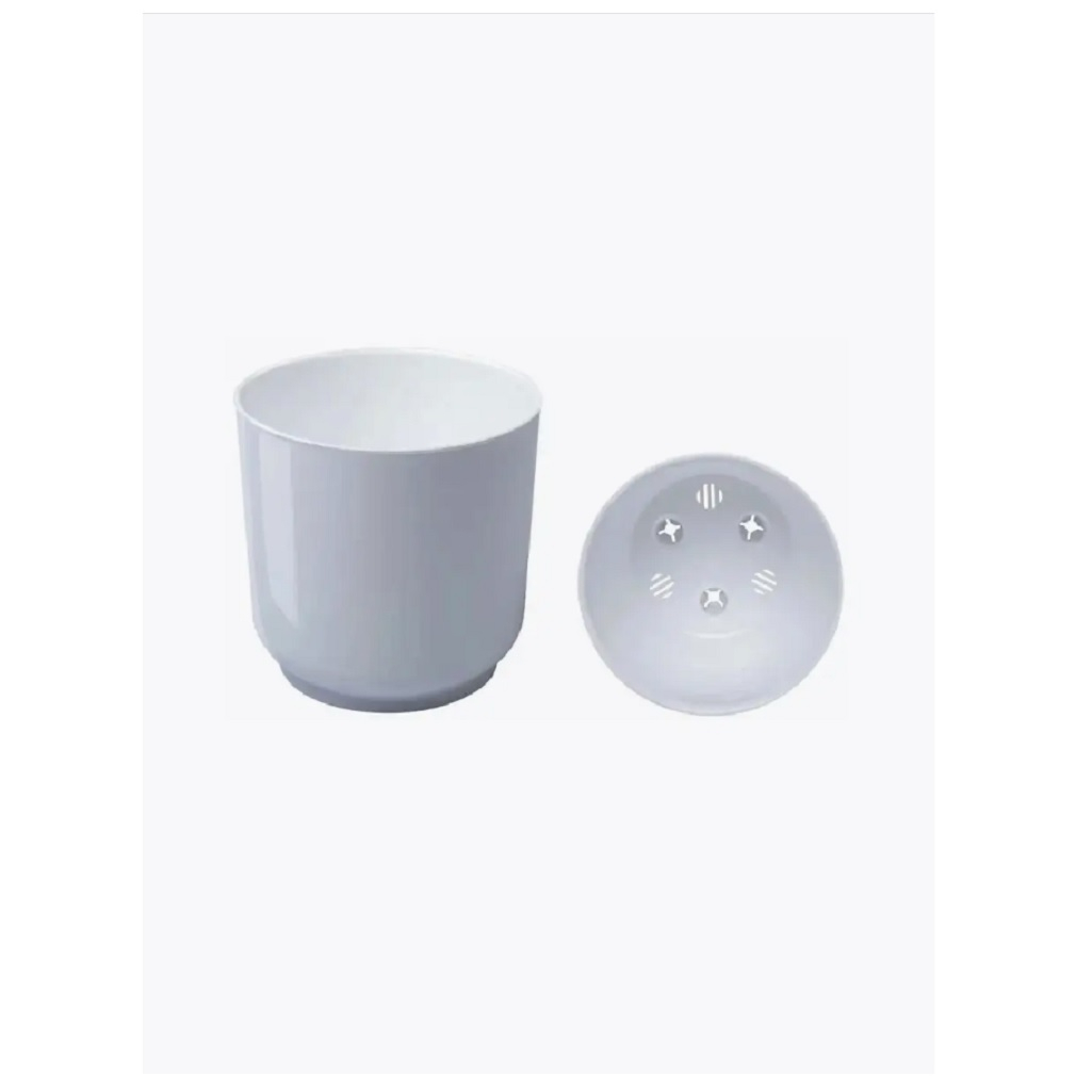 Горшок Live InGreen 063470 Дельта, для цветов, съемная вставка, белый, с вкладкой D-13.5 см, 1.5 л