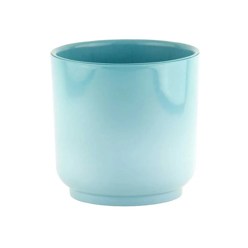 Горшок для цветов Liveingreen Дельта Д13-33 с вкладкой, пластик, ментол, 13х13.5 см, 1.5 л