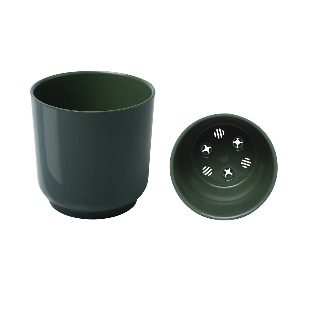 Горшок для цветов Liveingreen Дельта Д17-32 с вкладкой, пластик, нефрит, 17х17 см, 3.2 л