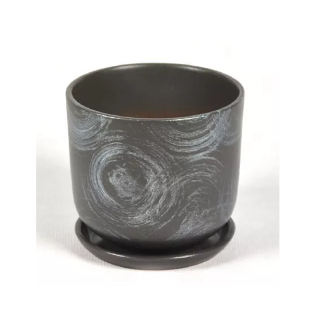 Горшок Орион №4 Цилиндр, керамический, графит d-18 см, h-16 см, v-3 л