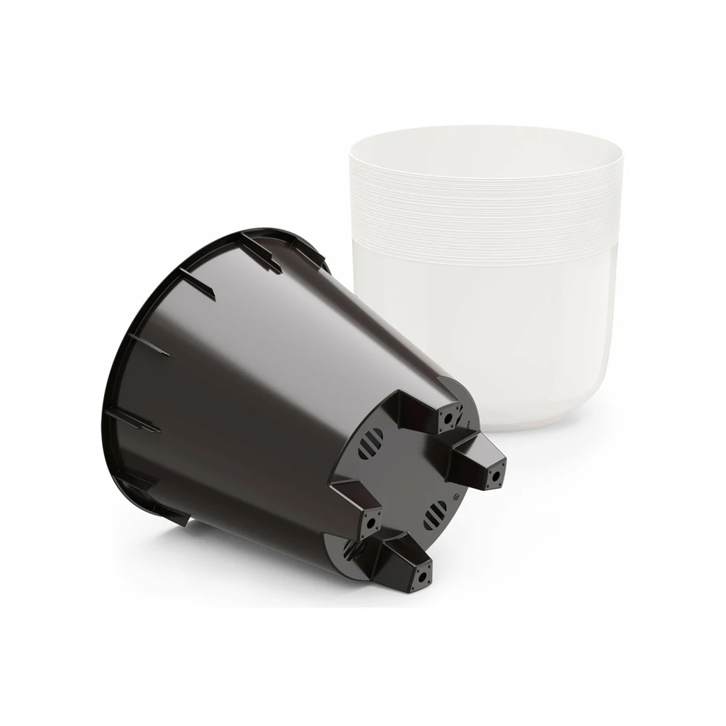 Горшок цветочный Альтернатива Линель двойной, пластик, белый, 6 л