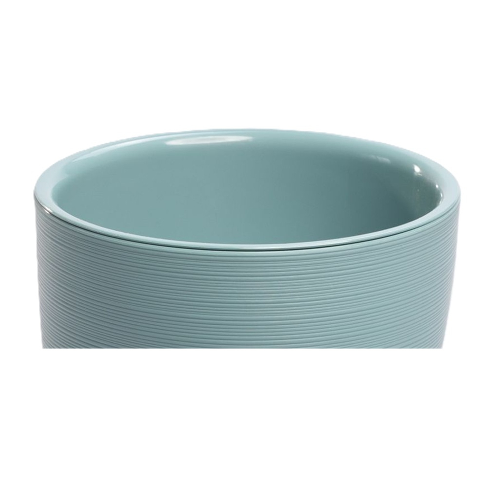 Горшок для цветов Ливингрин Де Коста с вкладкой, пластик, тиффани, 16х16 см, 2.25 л