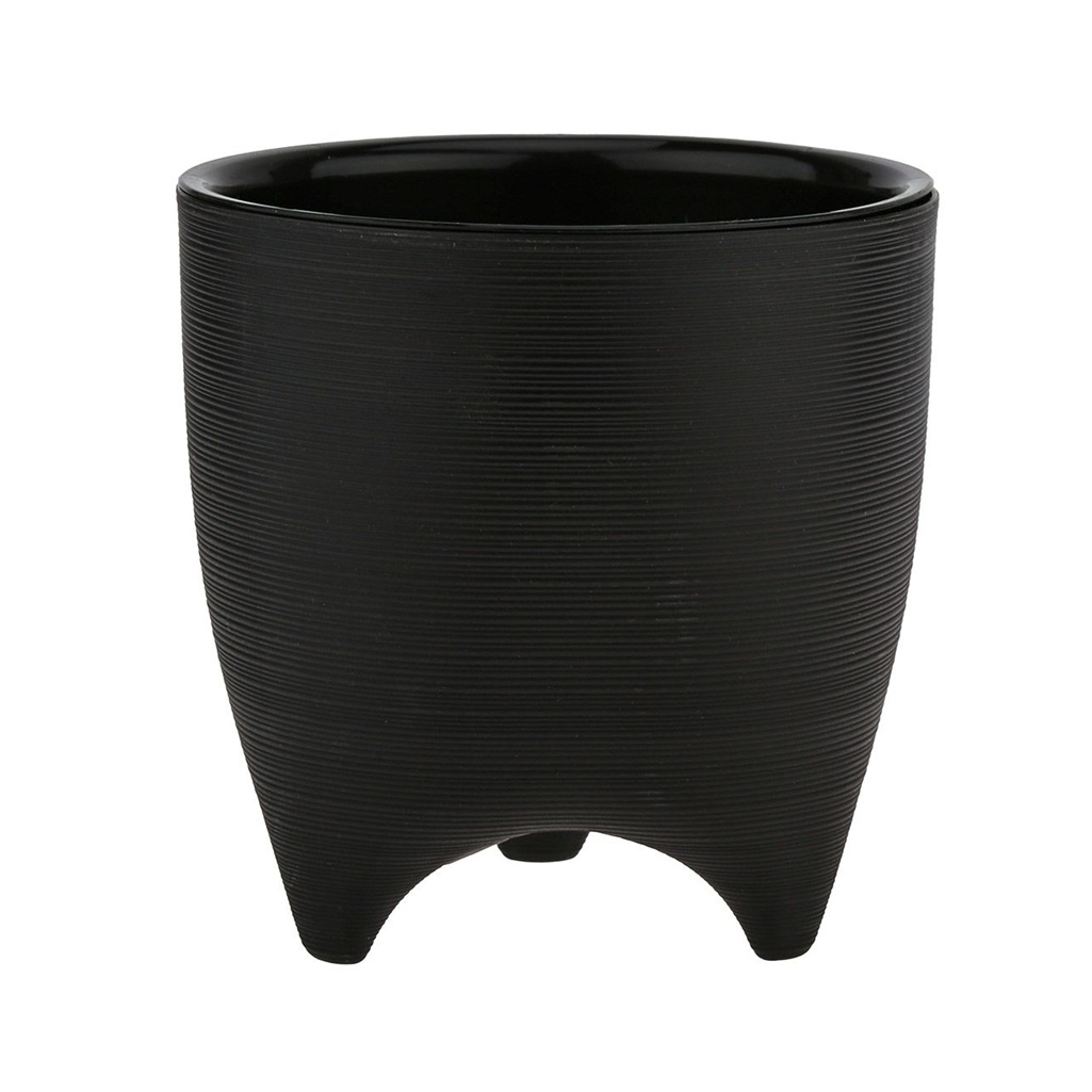 Горшок для цветов Ливингрин Де Коста с вкладкой, пластик, черный, 16х16 см, 2.25 л