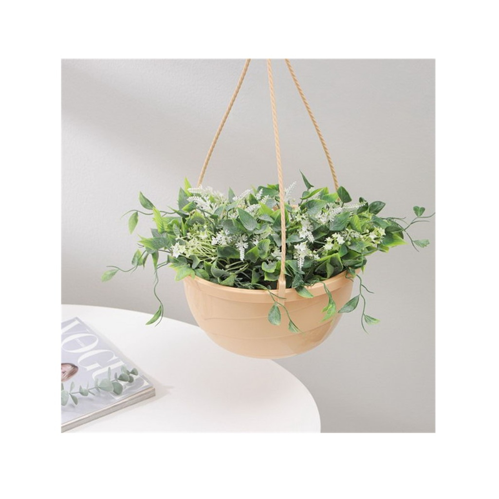 Горшок для цветов Венеция подвесной, пластик, крем, 17х22.5 см, 2.75 л