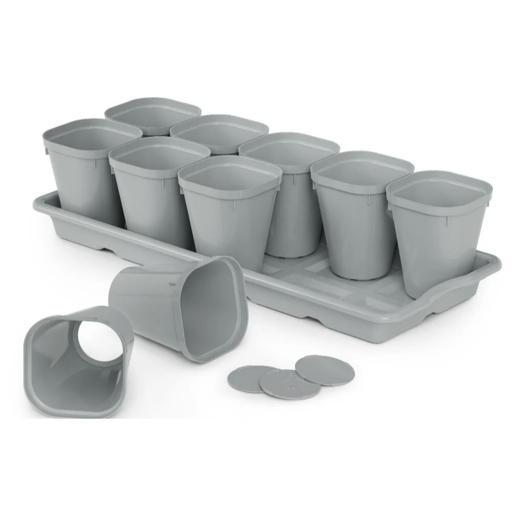 Ящик для рассады Альтернатива М8236, набор 10 стаканчиков на поддоне, 300 мл, 412х165х97 мм 