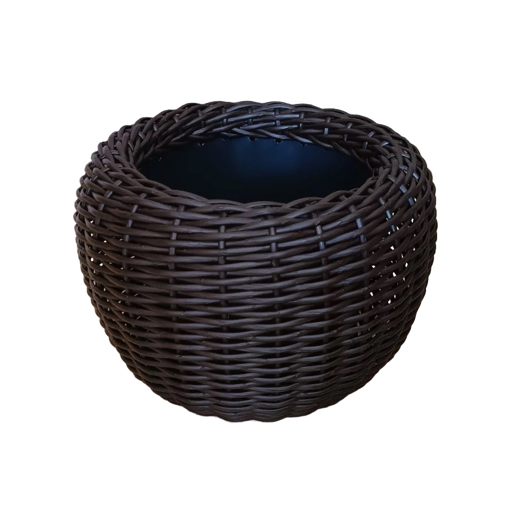 Кашпо из искусственного ротанга, цвет Венге для комнатных цветов и растений, 20 л