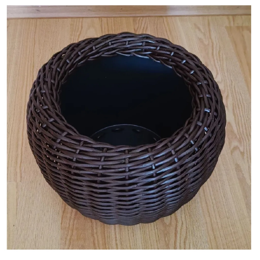 Кашпо из искусственного ротанга, цвет Венге для комнатных цветов и растений, 20 л