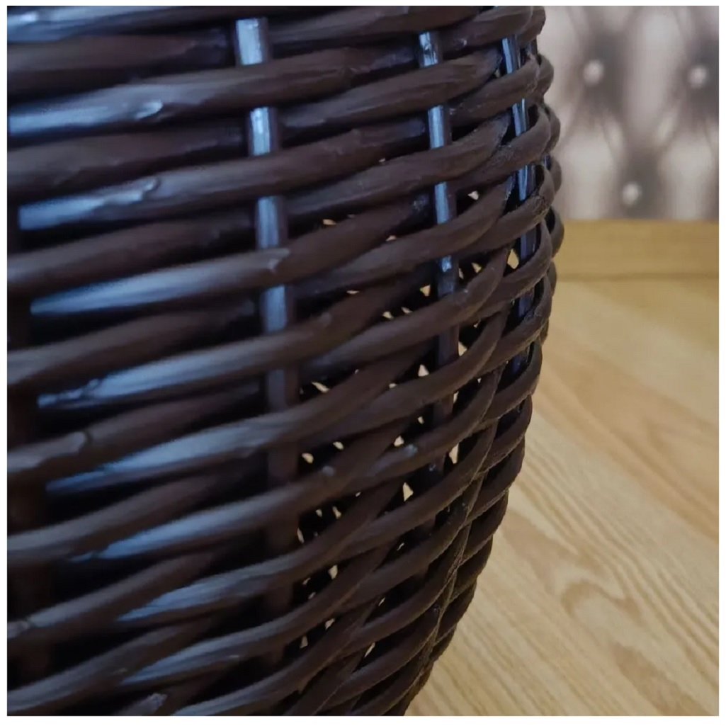 Кашпо из искусственного ротанга, цвет Венге для комнатных цветов и растений, 20 л