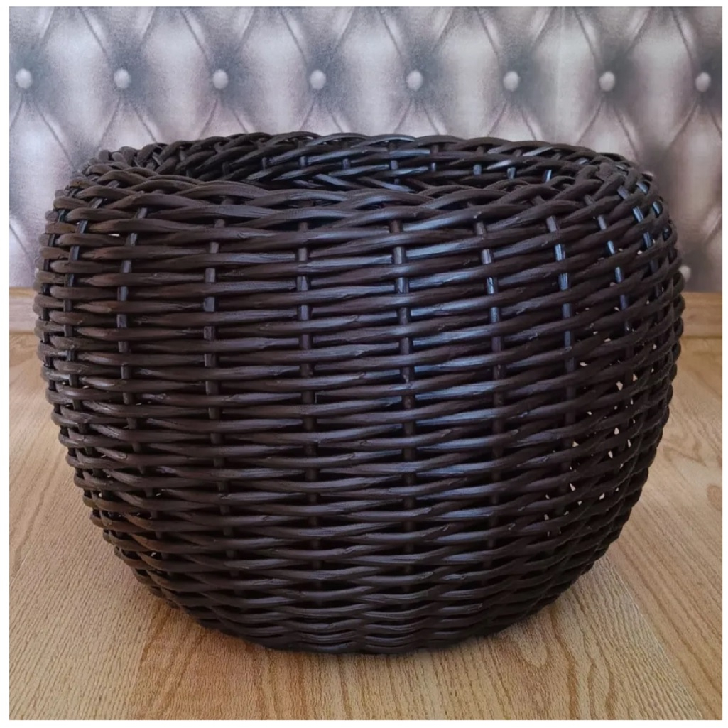Кашпо из искусственного ротанга, цвет Венге для комнатных цветов и растений, 20 л