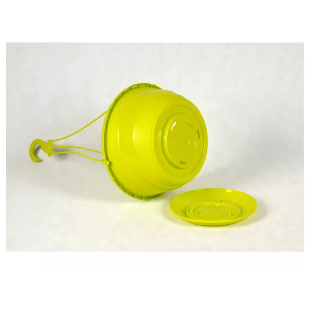 Горшок подвесной Венеция d-255 мм, круглый, фисташковый с поддоном, 4 л