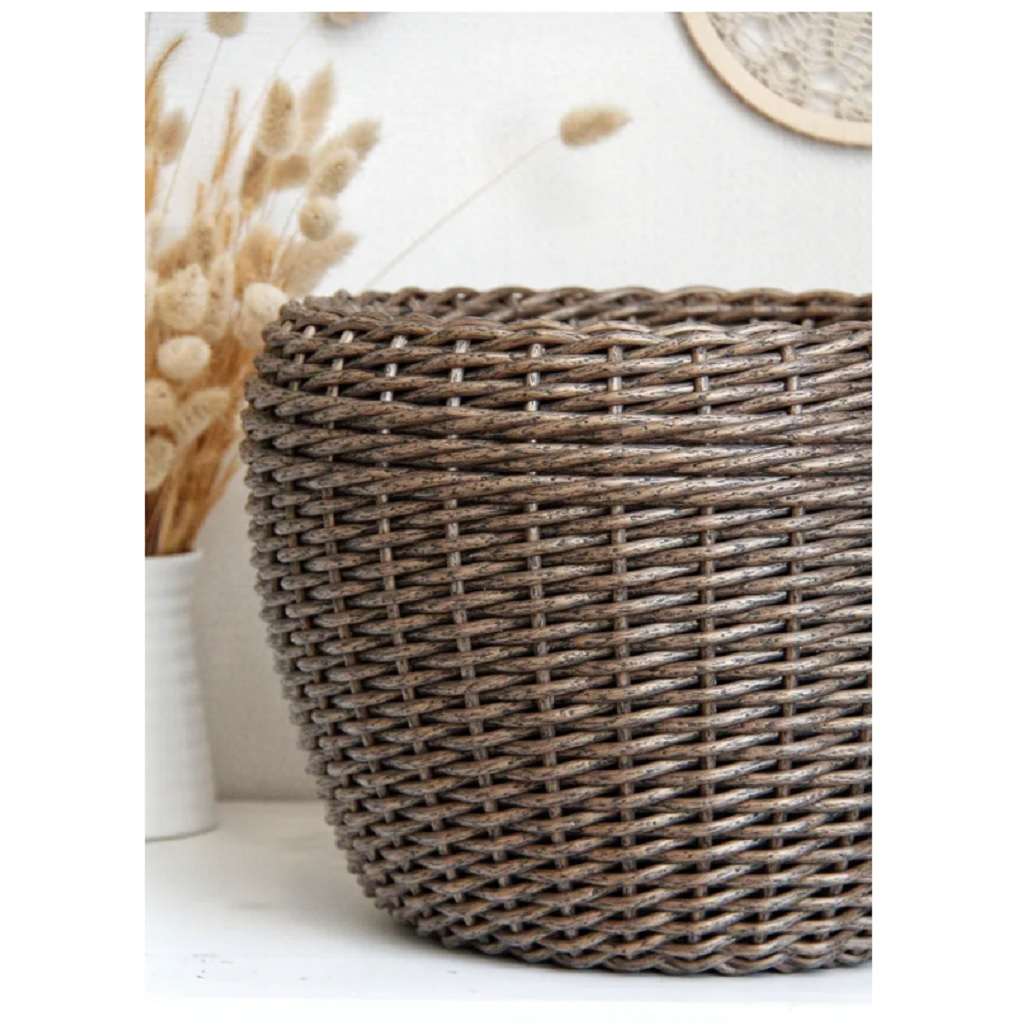 Кашпо из ротанга Цилиндр, устойчивость к влаге, устойчивая конструкция, цвет бронза, 16 л