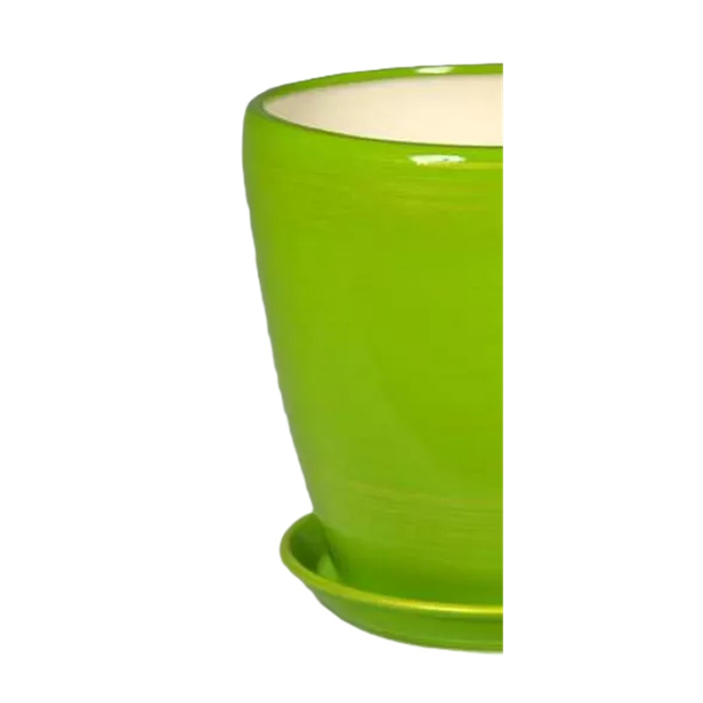 Горшок для цветов Грация глянец, керамика, салатовый с золотым, 31х33 см, 20 л