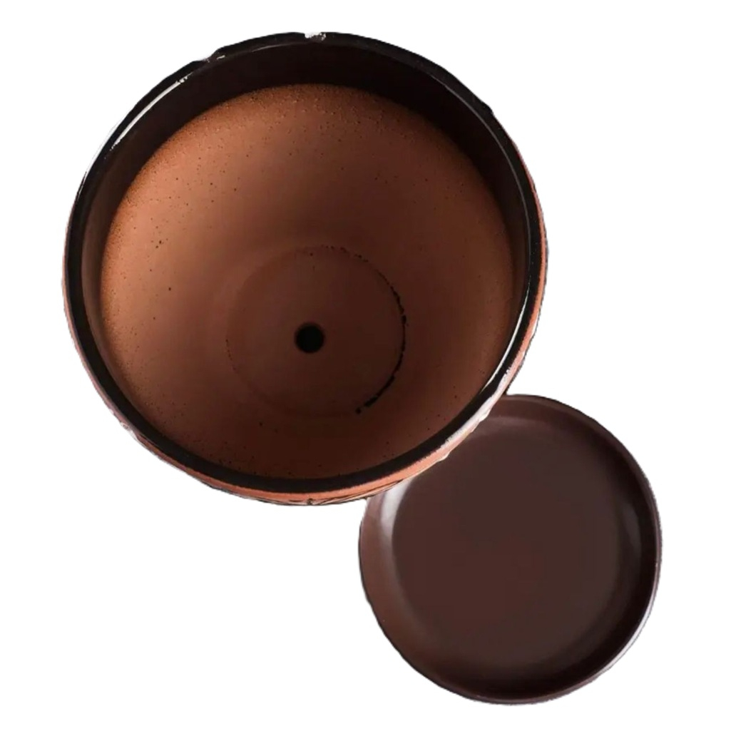 Набор кашпо для цветов Кувшинка-Витраж, настольные, керамика, цвет коричневый, 4 шт