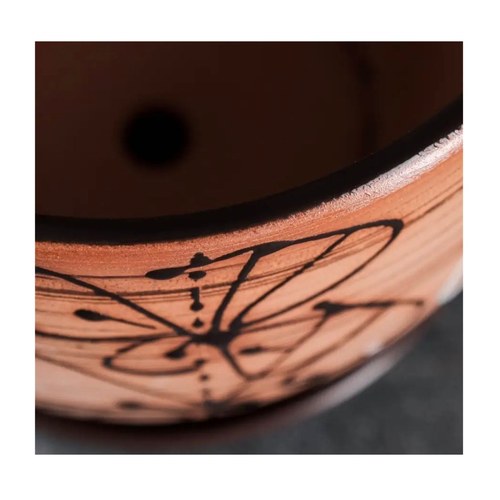 Набор кашпо для цветов Кувшинка-Витраж, настольные, керамика, цвет коричневый, 4 шт