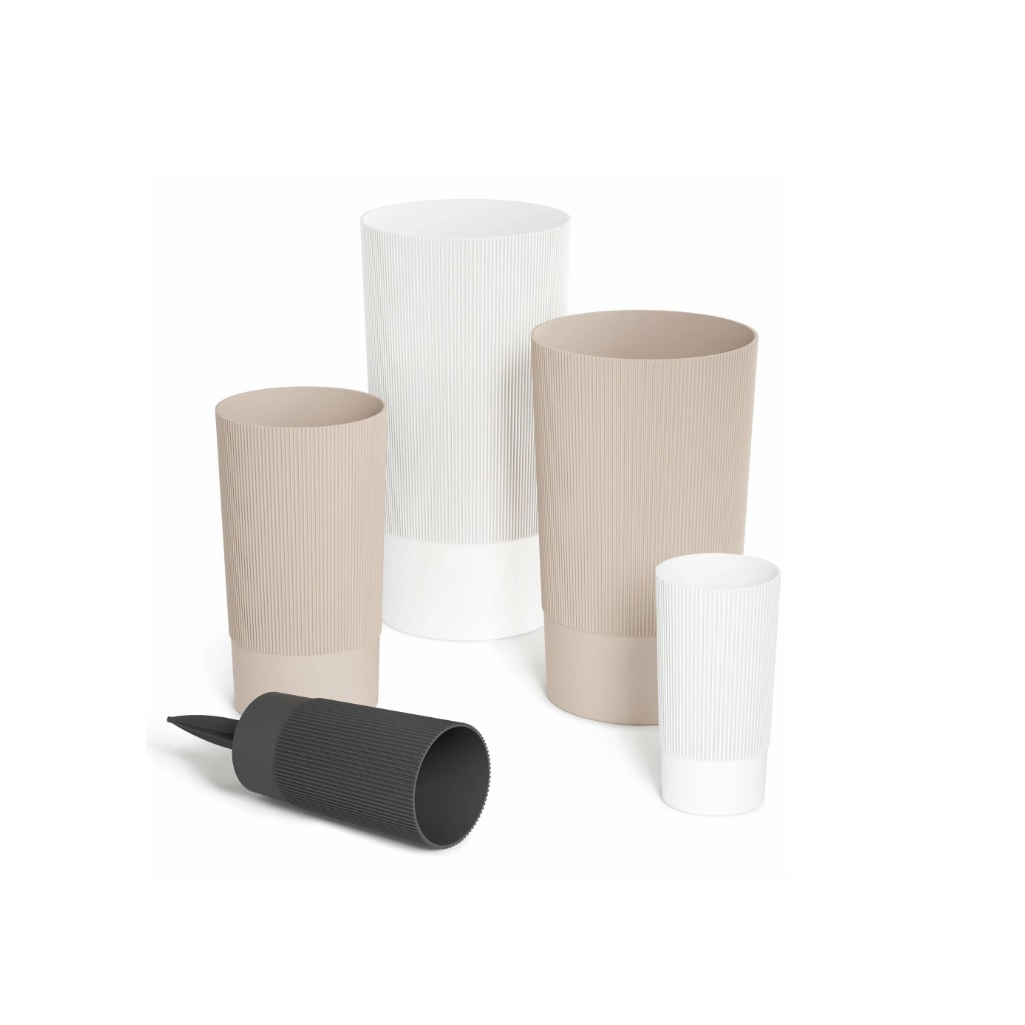 Ваза Альтернатива Версаль, для цветов под срезку, бежевая, диаметр 200 мм, высота 400 мм