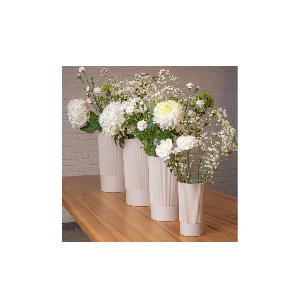 Ваза Альтернатива Версаль, для цветов под срезку, бежевая, диаметр 200 мм, высота 400 мм