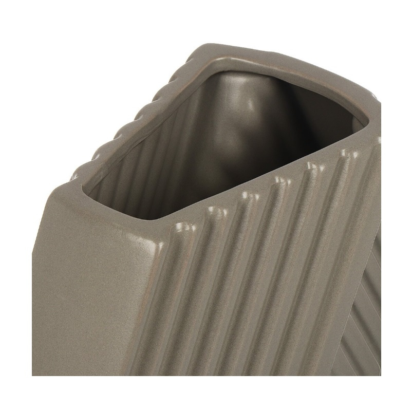 Ваза керамика, настольная, 25 см, Геометрия, Y4-7251, 25х10х23, песочно-серая