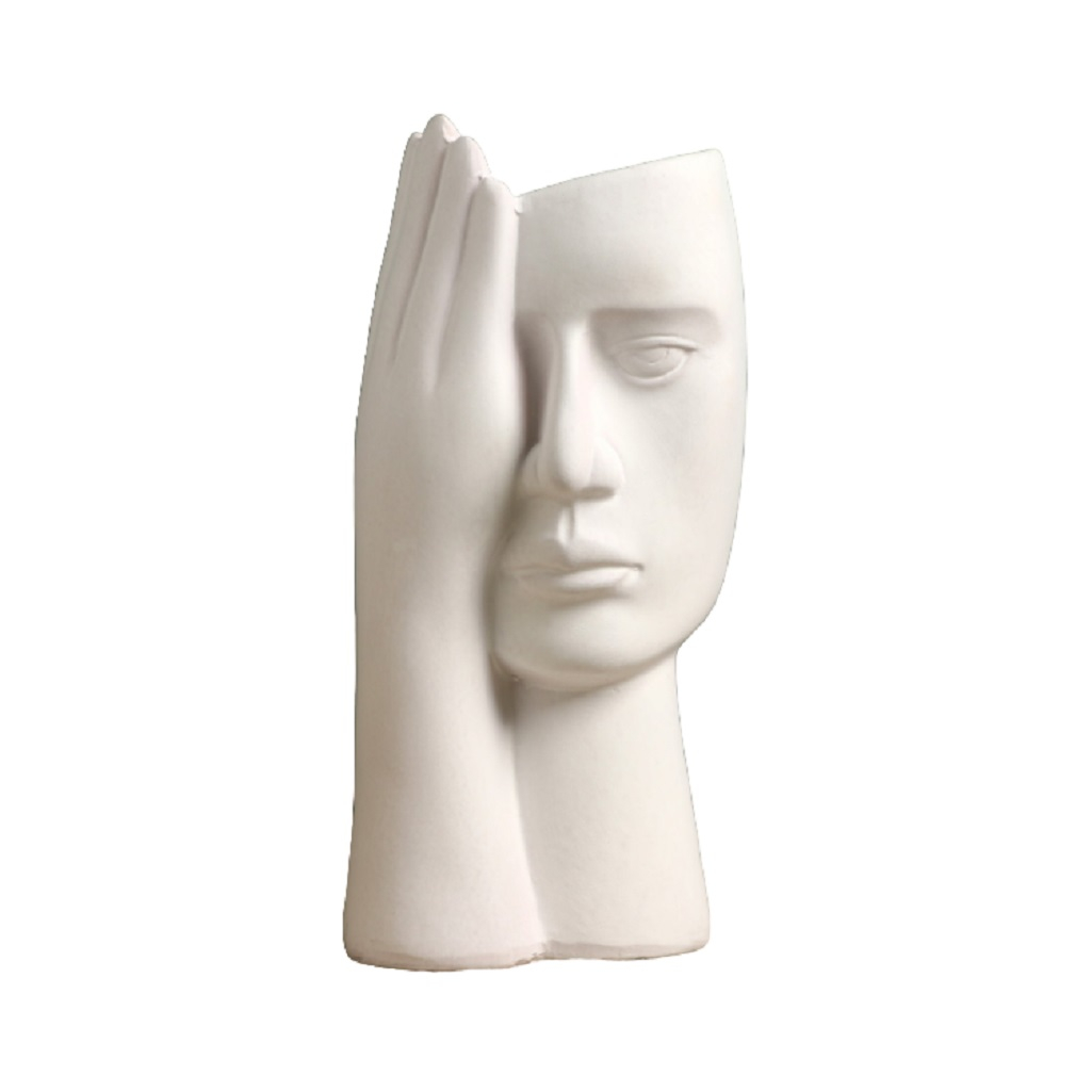 Кашпо-ваза фигурное для цветов Взгляд, керамика, белое, 1.3 л, 100х130х280 мм