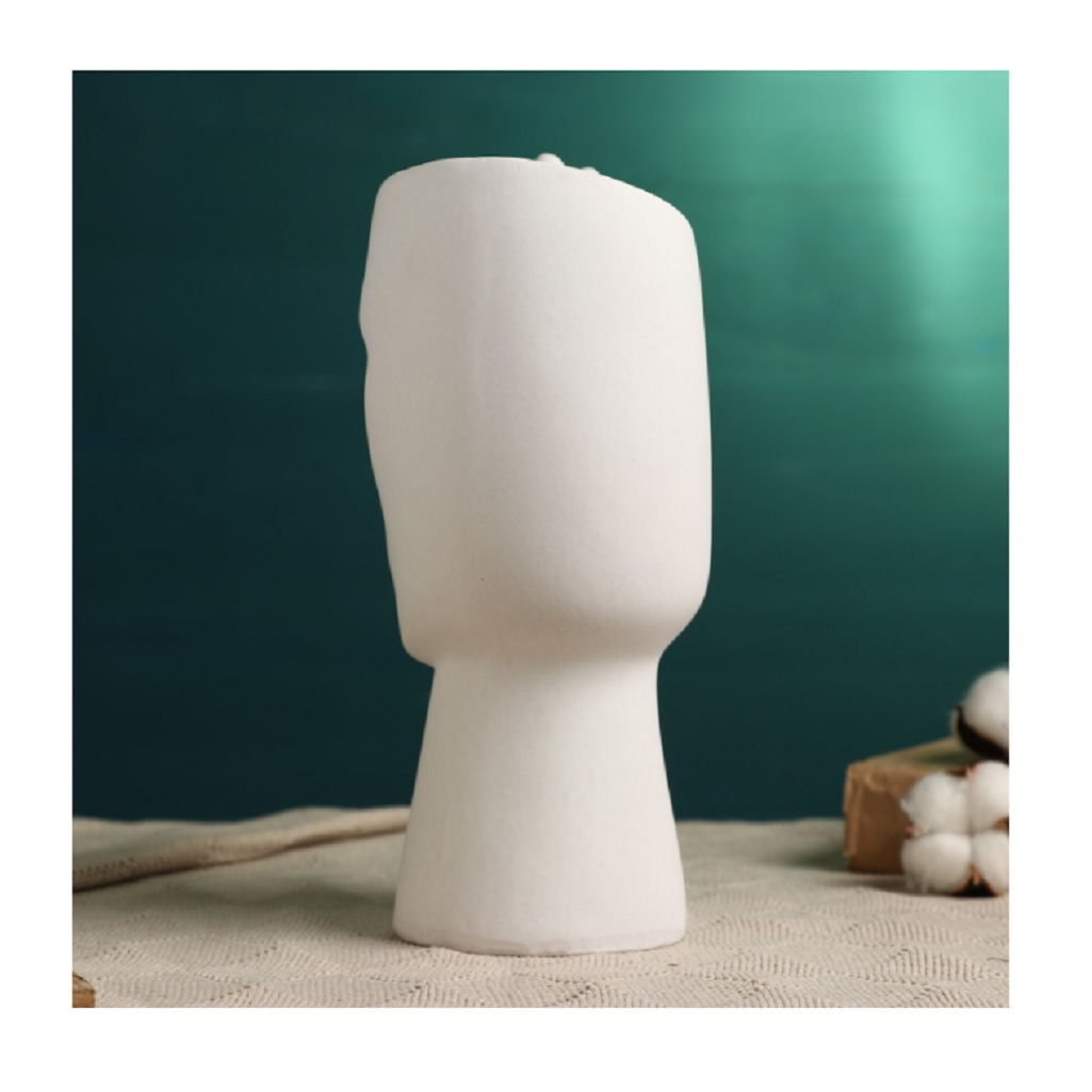 Кашпо-ваза фигурное для цветов Взгляд, керамика, белое, 1.3 л, 100х130х280 мм