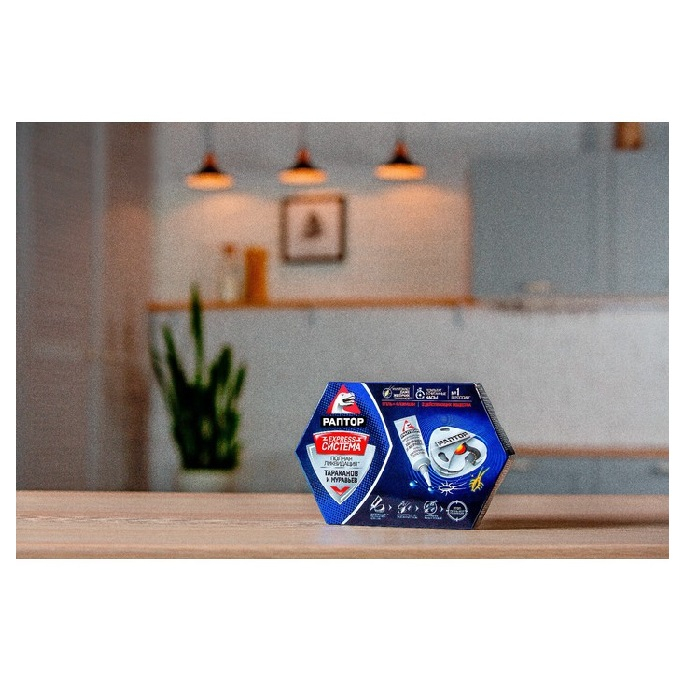 Ловушки + гель от тараканов и муравьев РАПТОР 4 шт 