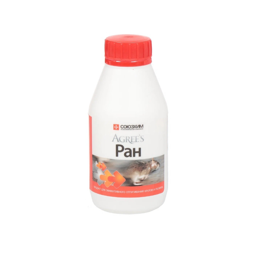 Родентицид Ран Agree's, средство для отпугивания кротов и полевок, 250 мл 