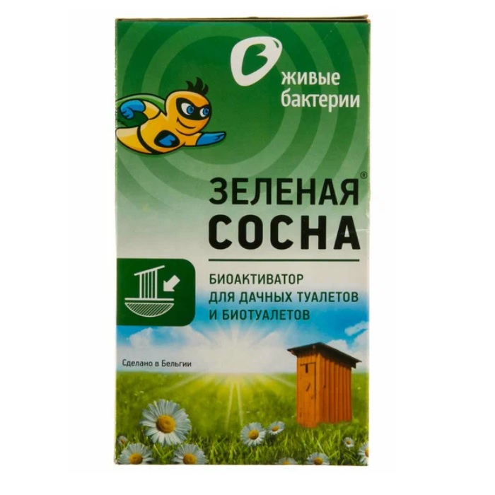 Биоактиватор Живые бактерии Зеленая сосна для туалетов без водяного слива, 12 пакетов 300 г 