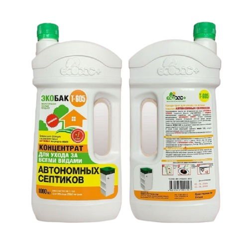 Концентрат для ухода Экобак-Т-605 за всеми видами автономных септиков, 1000 мл