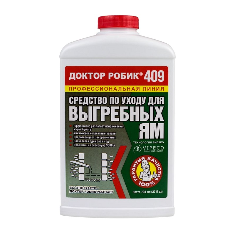 Средство по уходу Доктор Робик № 409 для выгребных ям 798 мл