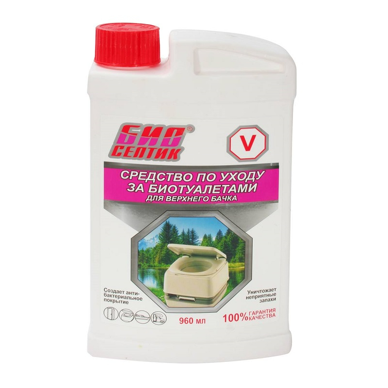 Средство по уходу Биосептик V за биотуалетами для верхнего бачка, 960 мл