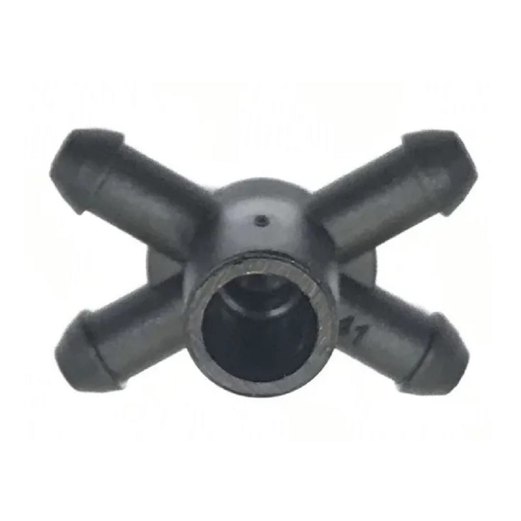 Разветвитель на 4 выхода для капельного полива, 3,5 мм, 10 шт. в наборе, черный