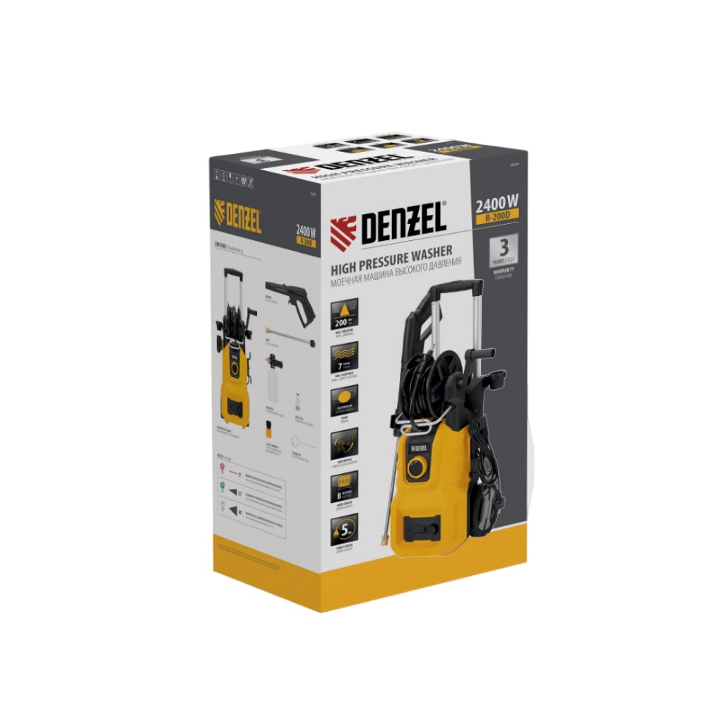 Мойка высокого давления Denzel R-200D, 2.4 кВт, 200 бар, 420 л/ч, 58264
