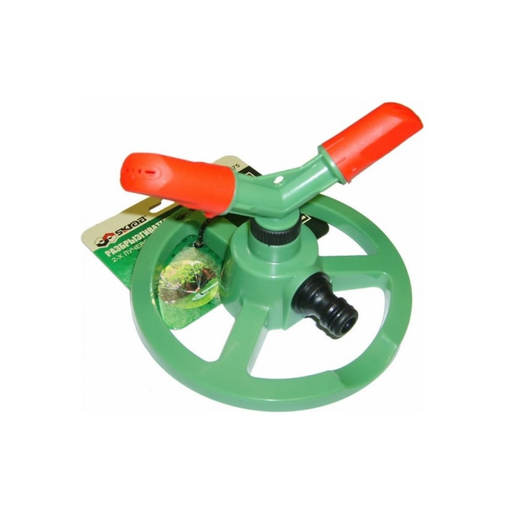 Разбрызгиватель вращающийся Skrab, 2-х лучевой, на подставке, 360 градусов, 90 кв.м., 28275