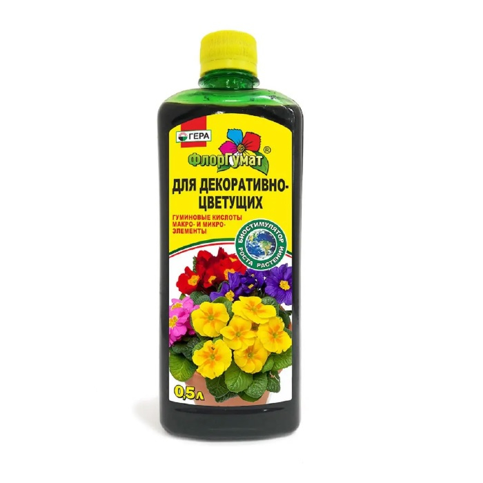 Удобрение ГЕРА ФлорГумат для декоративно-цветущих 0,5 л