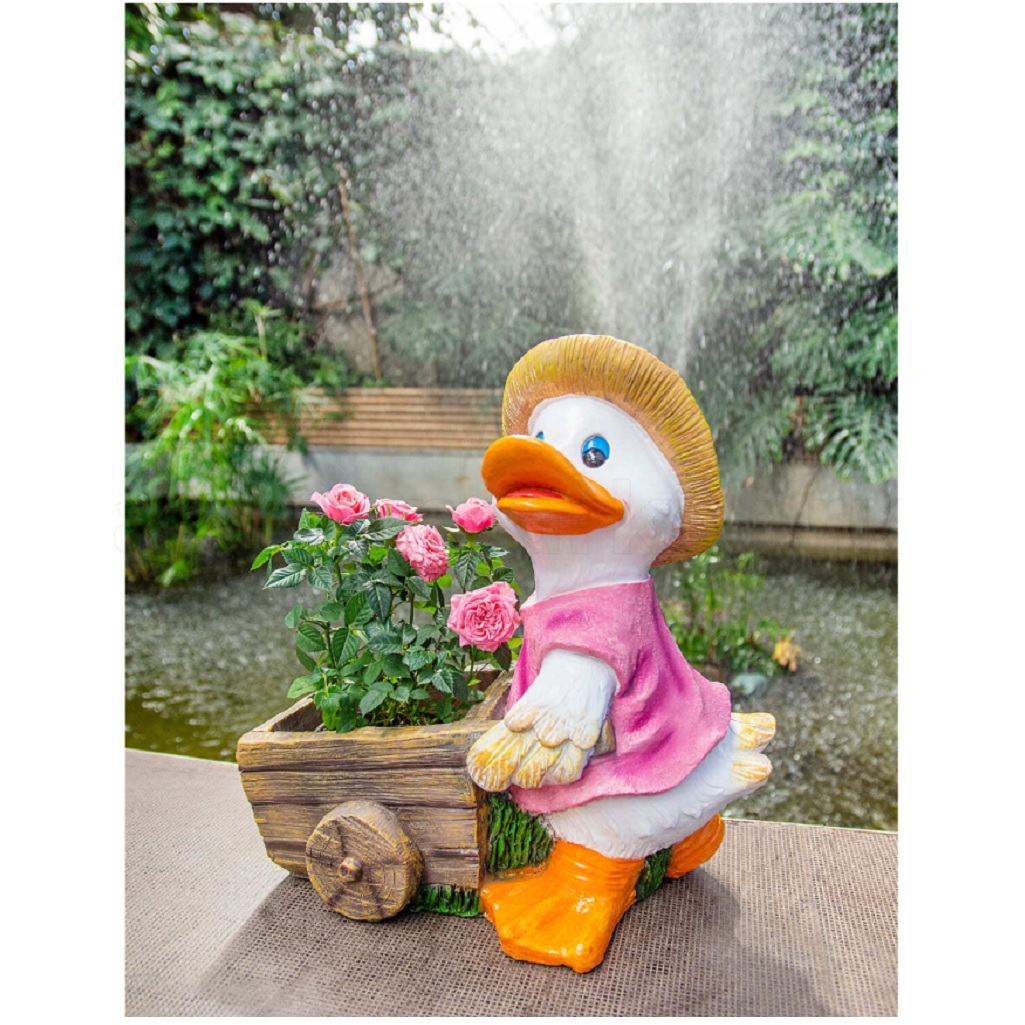 Фигура с цветочным горшком Чудесный сад FP-101.01 Мистер Дак, полирезина