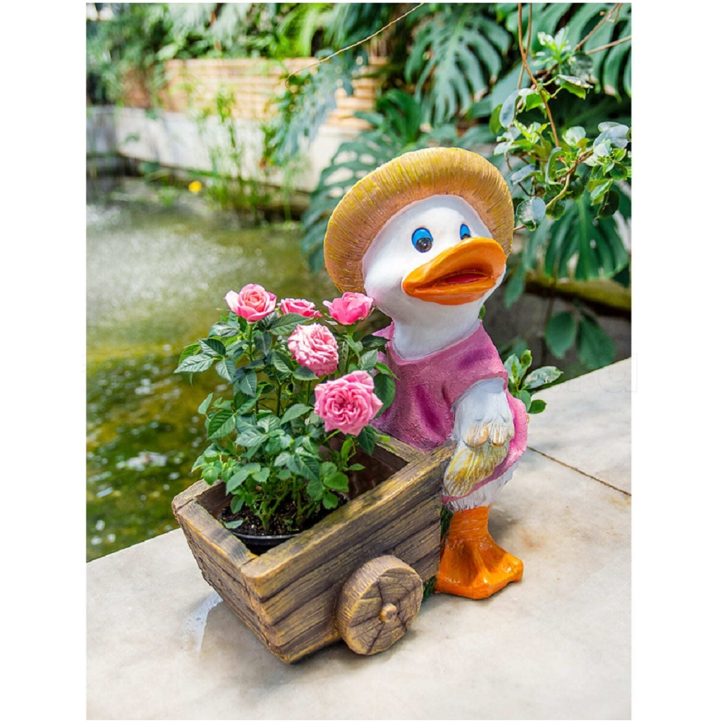 Фигура с цветочным горшком Чудесный сад FP-101.01 Мистер Дак, полирезина