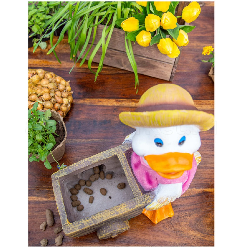 Фигура с цветочным горшком Чудесный сад FP-101.01 Мистер Дак, полирезина