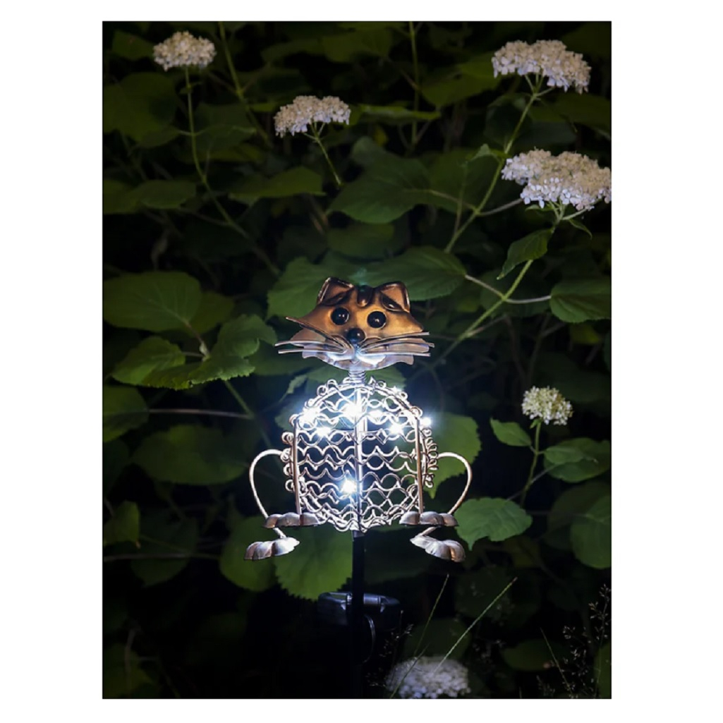 Фонарь садовый Чудесный сад 320 Лунный кот со светодиодной подсветкой, на солнечной батарее