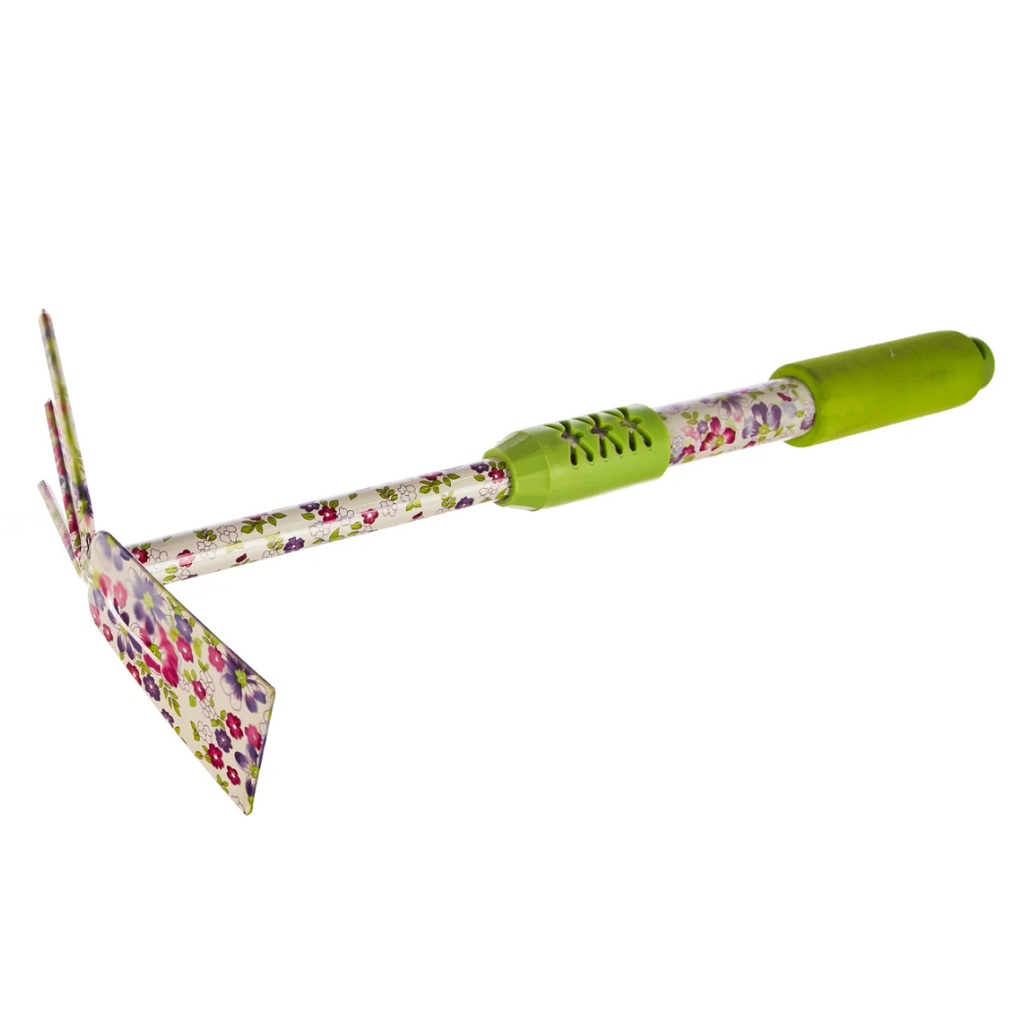 Мотыжка двойная Feona Лаванда, прямое лезвие 3 зубца 410 мм