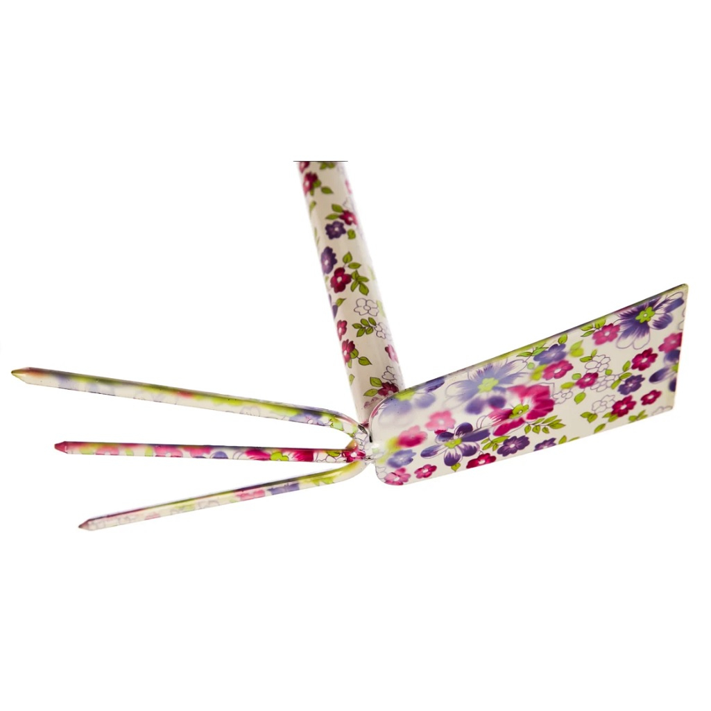 Мотыжка двойная Feona Лаванда, прямое лезвие 3 зубца 410 мм