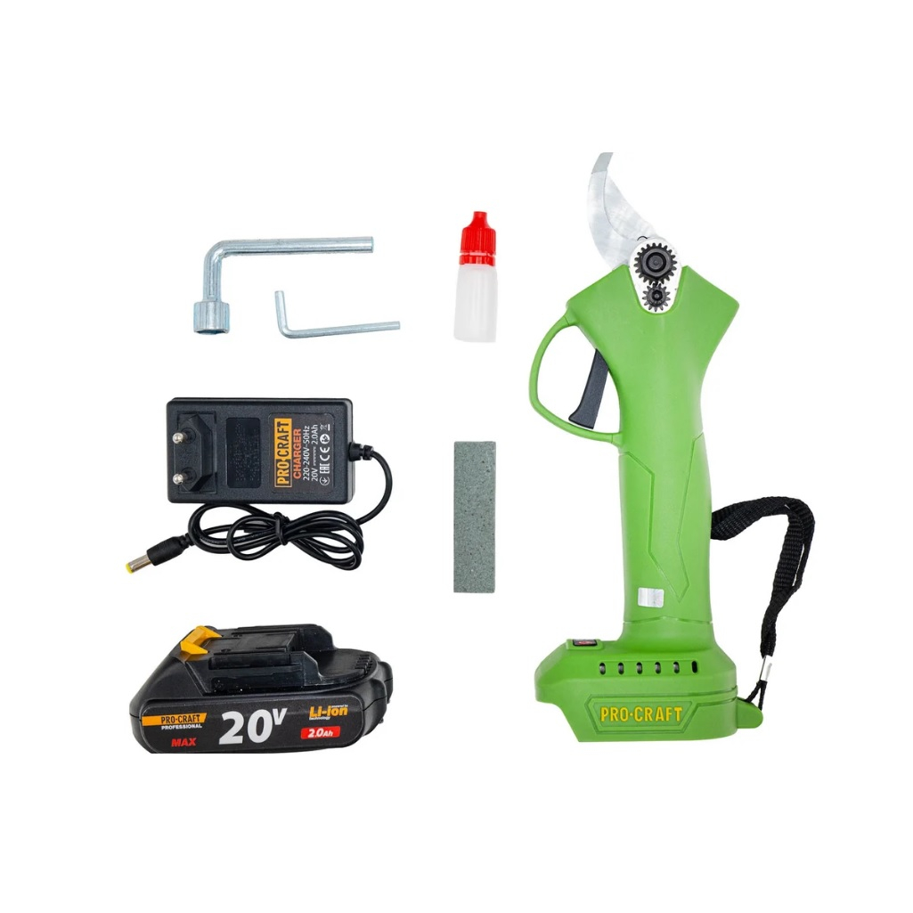 Секатор аккумуляторный Procraft ES18LiB, 20В, 1 аккумулятор, 2.0Ah, зарядное устройство