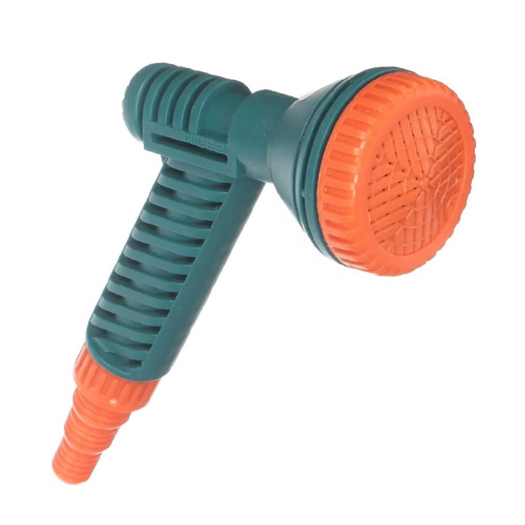 Душ-пистолет поливочный на шланг для сада 1/2 - 5/8 - 3/4, оранжево-серый