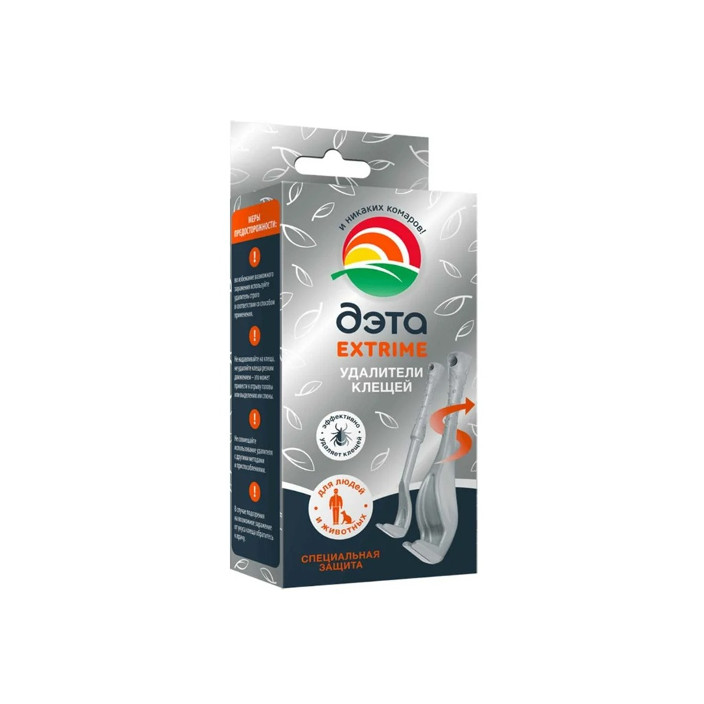 Удалитель клещей ДЭТА Extrime для людей и животных, 2шт 66790804